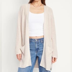 4X • Old Navy • Cozy Cream Open-Front Longline Cardigan Sweater